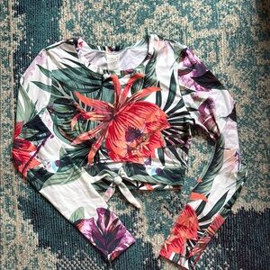 CALIA by Carrie Underwood Long Sleeve Crop Top Rash Guard